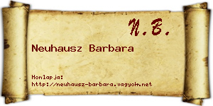 Neuhausz Barbara névjegykártya